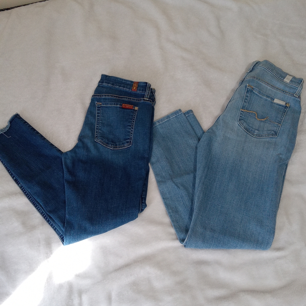Seven For All Mankind Women’s Jeans (28x29) B(air) And Skinny Ankle (28×28) - Picture 15 of 15